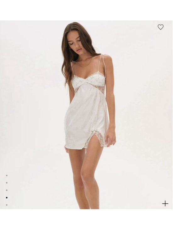 Unbranded Other - White Slip Dress Lingerie Floral Embroidery Lace Bow M/L Fairy Coquette Bridal